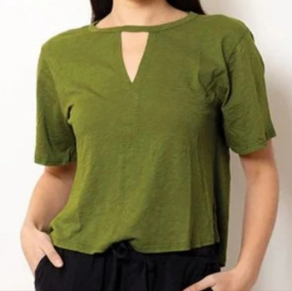 NWT Velvet By Graham & Spencer Green Vintage Slub Cotton Tee women's size XL - Picture 16 of 16